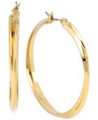 Hint Of Gold Double Hoop Earrings In 14k Gold Over Sterling Silver