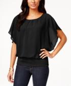 Style & Co. Flutter-sleeve Banded-hem Top, Only At Macy's