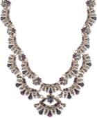 Marchesa Gold-tone Stone & Crystal Scalloped Multi-layer 18 Statement Necklace