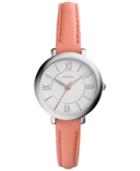Fossil Women's Jacqueline Pink Leather Strap Watch 26mm Es3938