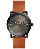 Fossil Men's Commuter Light Brown Leather Strap Watch 42mm Fs5276