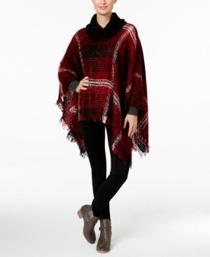 David & Young Brushed Cowl-neck Poncho
