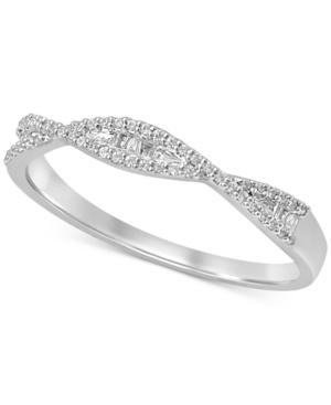 Diamond Crisscross Band (1/6 Ct. T.w.) In 14k White Gold