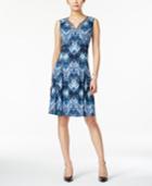 Jm Collection Sleeveless Printed Dress, Only At Macy's