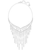 Swarovski Silver-tone Pave Cascade Collar Necklace