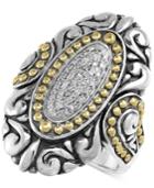 Balissima By Effy Diamond Vintage-look Ring (1/8 Ct. T.w.) In Sterling Silver And 18k Gold