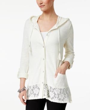 Style & Co Mixed-media Roll-tab Jacket, Only At Macy's