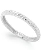 14k White Gold Textured Cable Ring