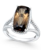 Smoky Quartz Rope-style Ring (5 Ct. T.w.) In Sterling Silver