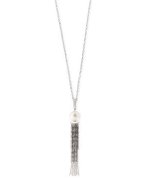 Effy Cultured Freshwater Pearl (11mm) Tassel Pendant Necklace (36 Inches) In Sterling Silver