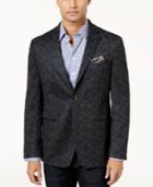 Tallia Men's Slim-fit Navy And Gray Pattern Sport Coat