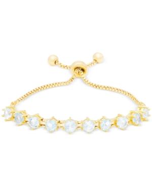 Victoria Townsend Blue Topaz Adjustable Slide Bracelet (3 Ct. T.w.) In 18k Gold Plating