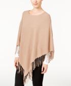 Jm Collection Ribbed Fringe Poncho, Only At Macy's