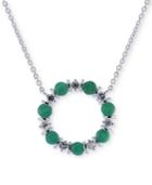 Emerald (2 Ct. T.w.) & White Sapphire (3/4 Ct. T.w.) 16 Pendant Necklace In Sterling Silver