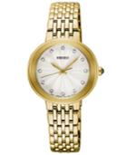Seiko Women's Crystal Gold-tone Stainless Steel Bracelet Watch 28.5mm