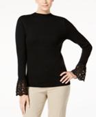 Charter Club Lace-cuffed Sweater, Created For Macy's
