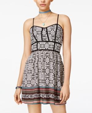 Trixxi Juniors' Printed Fit & Flare Dress