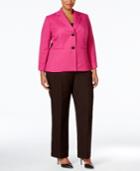 Le Suit Plus Size Colorblocked Two-button Pantsuit