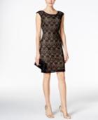 Connected Crochet Lace Cap-sleeve Sheath Dress