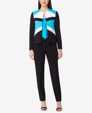 Tahari Asl Colorblocked Flyaway Blazer