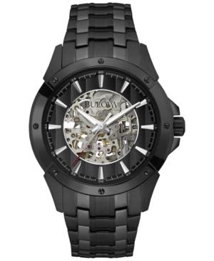 Bulova Men's Automatic Black-tone Stainless Steel Bracelet Watch 40mm 98a147