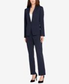 Tahari Asl Ticking-stripe Single-button Pantsuit