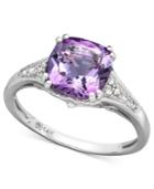 14k White Gold Ring, Amethyst (2-1/5 Ct. T.w.) And Diamond Accent Ring