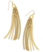 Thalia Sodi Gold-tone Chain Tassel Earrings, Created For Macy's