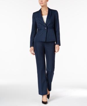 Le Suit Tonal Plaid Single-button Pantsuit