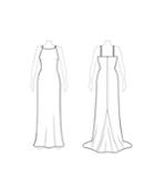 Fame And Partners Isla Lace Straight-back Dress With Train