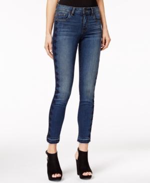 Sts Blue Cotton Embroidered Skinny Jeans