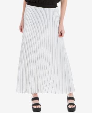 Max Studio London Pinstripe Pleated Maxi Skirt