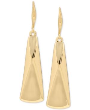 Robert Lee Morris Soho Gold-tone Sculptural Rectangle Drop Earrings