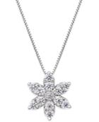 Diamond Starburst Pendant Necklace (1 Ct. T.w.) In 14k White Gold