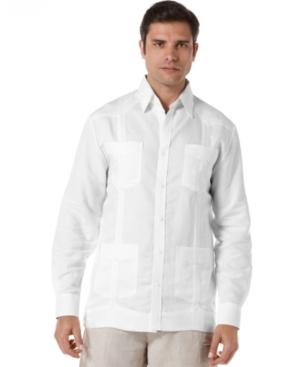Cubavera Long Sleeve Non Embroidered Guayabera Shirt