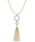 Inc International Concepts Gold-tone White Stone Tassel Necklace, Only At Macy's