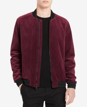 Calvin Klein Men's Textured Velvet Bomber Jacket
