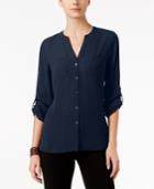 Inc International Concepts Mixed-media Blouse, Only At Macy's