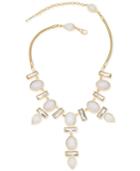 T Tahari Gold-tone & Opal Teardrop Stone Frontal Necklace