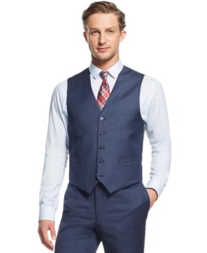 Tommy Hilfiger Blue Sharkskin Slim-fit Vest