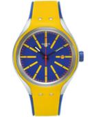 Swatch Unisex Swiss Stretch Yellow & Blue Silicone Strap Watch 41mm Yes4009