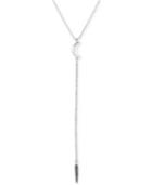 Lucky Brand Silver-tone Crescent Moon And Pave Lariat Necklace