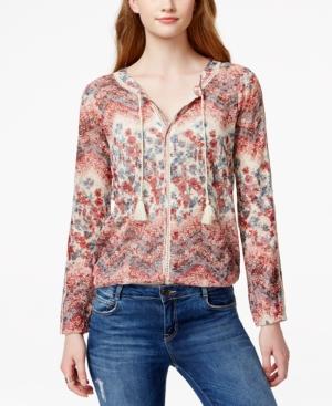 American Rag Printed Tassel-tie Peasant Top, Only At Macy's