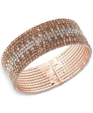 Anne Klein Rose Gold-tone Ombre Pave Bangle Bracelet