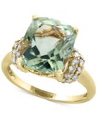 Effy Green Amethyst (5-1/4 Ct. T.w.) And Diamond (3/8 Ct. T.w.) Ring In 14k Gold