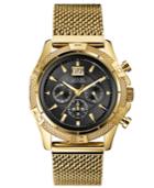 Guess Watch, Men's Chronograph Gold Tone Stainless Steel Mesh Bracelet 46mm U0205g1