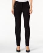 Alfani Petite Faux-leather-detail Pants, Only At Macy's