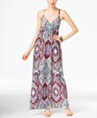 Inc International Concepts Printed Surplice Maxi Dress, Only At Macy's