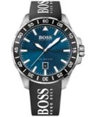 Hugo Boss Men's Deep Ocean Black Silicone Strap Watch 49mm 1513232