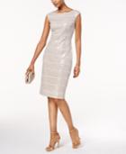 Vince Camuto Sequined Lace-stripe Dress